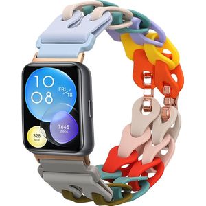 kwmobile horlogebandje geschikt voor Huawei Watch Fit 2 armband - Siliconen horloge of activity tracker bandje - Smartwatch polsband - In meerkleurig