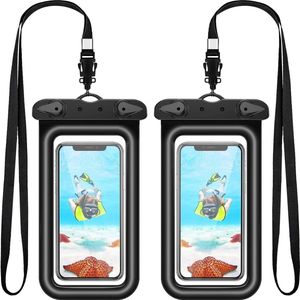 Waterdichte telefoonhoes 2 stuks IPX8 onderwaterhoes zwemmen - iPhone 14 13 - opblaasbaar