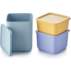 Tupperware Cubix set van 3 vierkante dozen (nieuwste assortiment)
