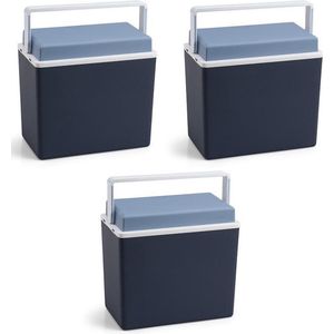 3x Blauwe koelboxen 10 liter 30,5 cm - Koelboxen voor onderweg