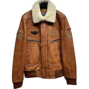 Versano Maverick Leren Heren Jas / Pilotenjack XXL - Cognac