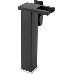 Leonova® - led kraanverlichting - waterval kraan - watervalkraan wastafel - 12x4.5x25.2 cm - zwart - 3 kleuren - led verlichting