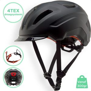 GOOFF Rider fietshelm - meest comfortabele helm met 4TEX voering - matzwart met NTA 8776 extra veilig en voor speed pedelec geschikt - maat M