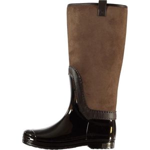 Xq Footwear Regenlaarzen Hoog Dames Rubber/suède Bruin Maat 37