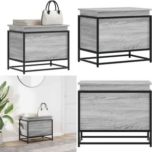 vidaXL Opbergbox met deksel 60x40x51,5 cm bewerkt hout grijs sonoma - Opbergbox - Opbergboxen - Speelgoedkist - Opbergkist
