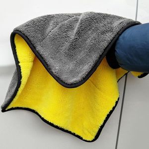 2in1 Microvezel Was en Droog Auto Doek - Dikke Auto Droogdoek - Multi Cloth - Auto Reiniging Wax - Interieur Exterieur - Velgen - Poesten Wassen - Droog Nat - Detailing Lak - Geel