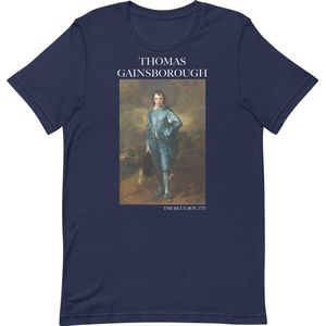 Thomas Gainsborough 'De Blauwe Jongen' (""The Blue Boy"") Beroemd Schilderij T-Shirt | Unisex Klassiek Kunst T-shirt | Navy | XL
