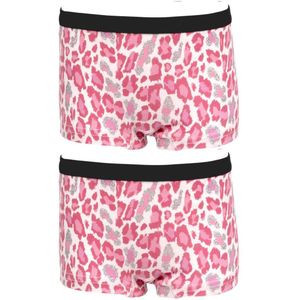 Funderwear meisjes boxershorts luipaard 2-pack - Katoenen meisjes onderbroek - 110 - Roze