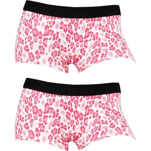 Funderwear meisjes boxershorts luipaard 2-pack - 110 - Roze