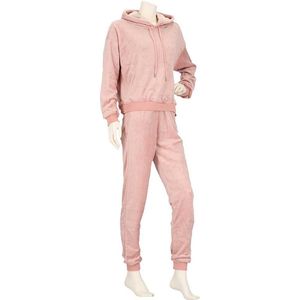 Huispak Dames Effen Licht Roze Fleece - Loungewear - Maat L/XL