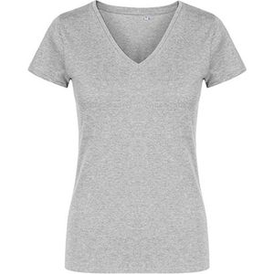 Women´s V-hals T-shirt met korte mouwen Heather Grey - M