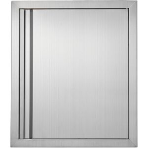 Barbecuetoegangsdeur 457 X 533 mm, Roestvrij Staal, Verzonken, Verticale Wanddeur met Intrekbare Handgreep voor Barbecue-Eiland, Buitenkast