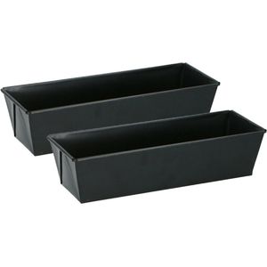 Alpina Bakvorm - 2x - metaal - anti-aanbak laag - zwart - 30 x 11 cm - taartvorm