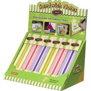 Stick'n Memoblok kubus - sandwich 99x99mm, combinatie diverse kleuren, 6 memoblokken a 250 sticky notes.