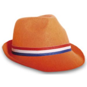 Hoed Nederland - Oranje / Rood - Kunststof - One Size - Hoedje - Feesthoed - Feest - Koningsdag - Holland - Nederland
