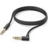 Hama 3.5mm jack naar 3.5mm jack - AUX kabel met 90 graden haakse stekker - Stereo kabel geschikt voor telefoon, tablet, laptop en headset - 200cm - Zwart