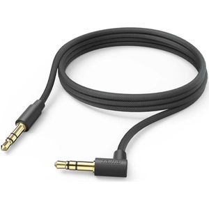 Hama 3.5mm jack naar 3.5mm jack - AUX kabel met 90 graden haakse stekker - Stereo kabel geschikt voor telefoon, tablet, laptop en headset - 200cm - Zwart