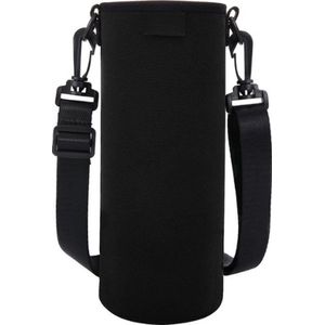 Water Bottle Carrier Premium Neoprene Portable Insulated Holder Bag 1000ML with Adjustable Shoulder Strap - Large Size Black