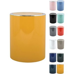 Cosmetica-emmer met Swingdeksel - 6 Liter - Pastel Geel - Badkamer Accessoire