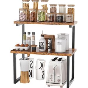 Extra Grote Kruidenrek Keuken Aanrecht Organizer Plank - Opbergrek Badkamer - Cosmetische Opbergplank - Voorraadkast Plank - TLJ001H