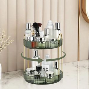 Make-up Organizer 360° Draaibaar - 2 Lagen Cosmetica Organizer - Huidverzorging en Parfum Organizer - Grote Opslagcapaciteit - Make-up Houder Stand voor Dresser en Slaapkamer