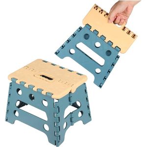 Opvouwbare keukenkruk Opvouwbare opstap Badkamerkruk Opvouwbare tuinklapstoel Kleine kindervoetenbank Kinderopstapje Klimhulp Gootsteen voor kinderen Volwassenen (22,3 cm hoog - Blauw)