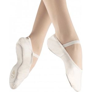 Dancer Dancewear® Balletschoenen meisjes “Elite“ | Wit | Professionele leren balletschoen | Met hele suède zool | Ballet schoen met doorlopende zool | Maat 41