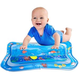 Waterspeelmat - Speelmat – Speelkleed - Baby – Peuter - Watermat - Opblaasbaar – Opvouwbaar - Motorisch speelgoed – Montessori speelgoed - Ontwikkeling – Zacht – Kleuren – Onderwaterwereld – Vissen –Dieren - 66 x 50 cm