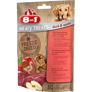 8in1 freeze dried meaty bites hond eend & appel 50gr