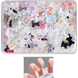 Nagelkunstdecoratie - 400 stuks strik hart - nagelsieraden - kleurrijke kunsthars - sieradenaccessoires - nagelaccessoires - doe-het-zelf knutseldecoratie .