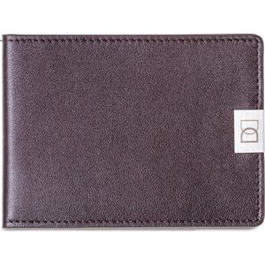 DUN wallet - dunste lederen RFID portemonnee - Brown/Silver