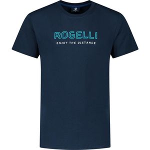 Rogelli Logo T-Shirt Sportshirt - Korte Mouwen - Heren - Marine - Maat M