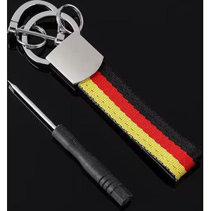 Luxe Vlag Sleutelhanger - Duitse Vlag - Zilver - Vlag Duitsland - German Flag Keychain - Sleutel Hanger Cadeau - Germany - Auto Sleutelhanger