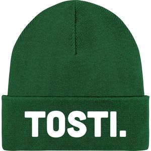 Tosti - Snack Outfit - Grappige Eten En Snoep Spreuken en Teksten Cadeau - Dames / Heren / Unisex Kleding - Beanie - Bottle Groen