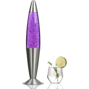 Lavalamp - Paars & Zilver - 42 cm - Lava Lamp - Lavalampen