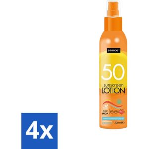 Sence - SPF 50+ - Zonnebrandlotion - Beschermend - 200 ml - Voordeelverpakking - 4 stuks