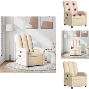 vidaXL Massagestoel - Massagestoelen - Zitstoel - Leunstoel - Massagestoel verstelbaar stof crèmekleurig