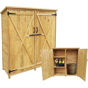 Tuinkast Hout - Tuinkist - Tuinkasten voor Buiten - Tuinberging XXL - 130x50x155cm