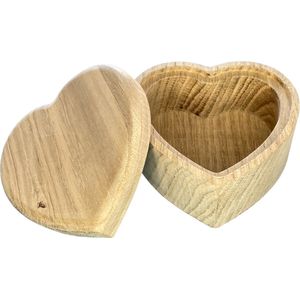 Herinneringsdoosje - herdenkingsdoosje - tandendoosje - haarlokdoosje - hout - frans eikenhout - hartvormig