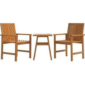 vidaXL 3-delige Loungeset massief acaciahout Tuinstoelen - Lounge Set - Acacia Hout - Tuinset - Buitendecor