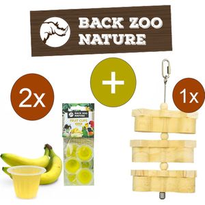 Back Zoo Nature Fruitkuipjes Banaan - Vogelsnack - Inclusief Foerageerhouder - Foerageren