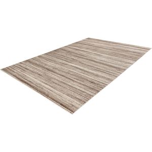 Lalee trendy- modern- laagpolig- vloerkleed- vintage- ruiten- strepen dessin- laag- hip en trendy- karpet- tapijt- 200x290 cm beige bruin