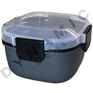 Lunchbox - Broodtrommel inclusief sausbeker - 3 compartimenten - Saladebox - Brooddoos met yoghurtpotje