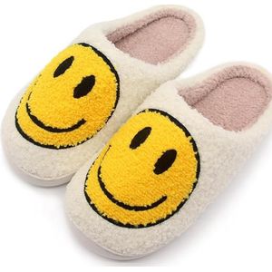 kinder pantoffels - sloffen - smiley pantoffels - meisjes en jongens - geel maat 32/33