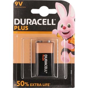 Duracell Plus alkaline 9V-batterijen, verpakking van 1