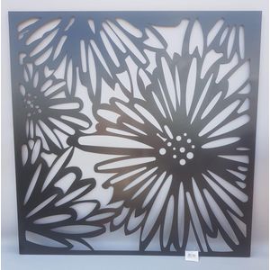Mica Decorations Metalen muurdecoratie bloemen 90x90cm