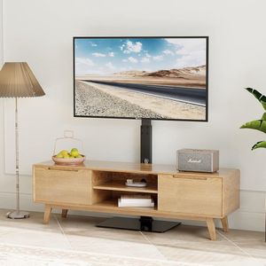 TV-vloerstandaard voor 30-70 inch LED LCD OLED Plasma Platte Gebogen TV's, in hoogte verstelbare hoge TV-standaard met beugels tot 40 kg, max. VESA 600x400mm