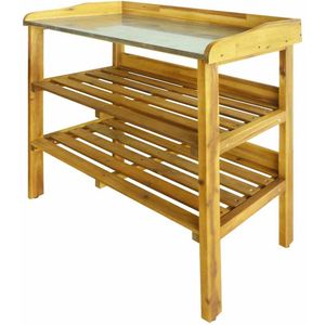 vidaXL Oppottafel - Massief Acaciahout - 76x37x92 cm Oppottafel - Tuinmeubilair - Acaciahout - Plantafstand - Tuingereedschap