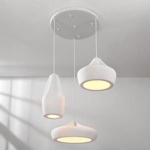 3-lichts hanglamp wit in Wabi Sabi stijl - Mizu