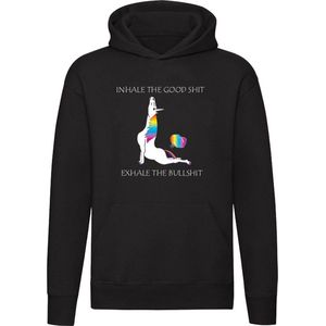 Inhale the Good Shit Exhale the Bullshit Unicorn Hoodie | Relax | Chill | Filosoof | Ademen | Onzin | Roddel | Scheet | Poep | Trui | Unisex